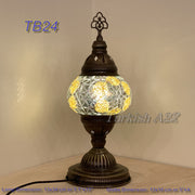 TURKISH MOSAIC TABLE LAMP,  MEDIUM GLOBE , TB19 - TB27 - TurkishLights.NET