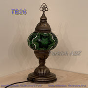 TURKISH MOSAIC TABLE LAMP,  MEDIUM GLOBE , TB19 - TB27 - TurkishLights.NET