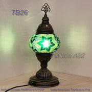 TURKISH MOSAIC TABLE LAMP,  MEDIUM GLOBE , TB19 - TB27 - TurkishLights.NET