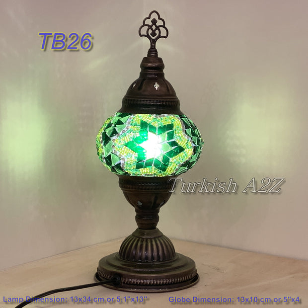 TURKISH MOSAIC TABLE LAMP,  MEDIUM GLOBE , TB19 - TB27 - TurkishLights.NET