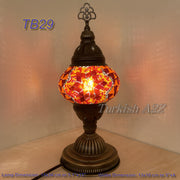 TURKISH MOSAIC TABLE LAMP,  MEDIUM GLOBE TB28 - TB36 - TurkishLights.NET