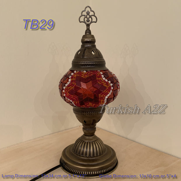 TURKISH MOSAIC TABLE LAMP,  MEDIUM GLOBE TB28 - TB36 - TurkishLights.NET