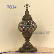 TURKISH MOSAIC TABLE LAMP,  MEDIUM GLOBE TB28 - TB36 - TurkishLights.NET