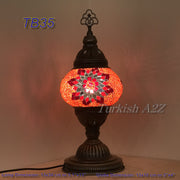 TURKISH MOSAIC TABLE LAMP,  MEDIUM GLOBE TB28 - TB36 - TurkishLights.NET