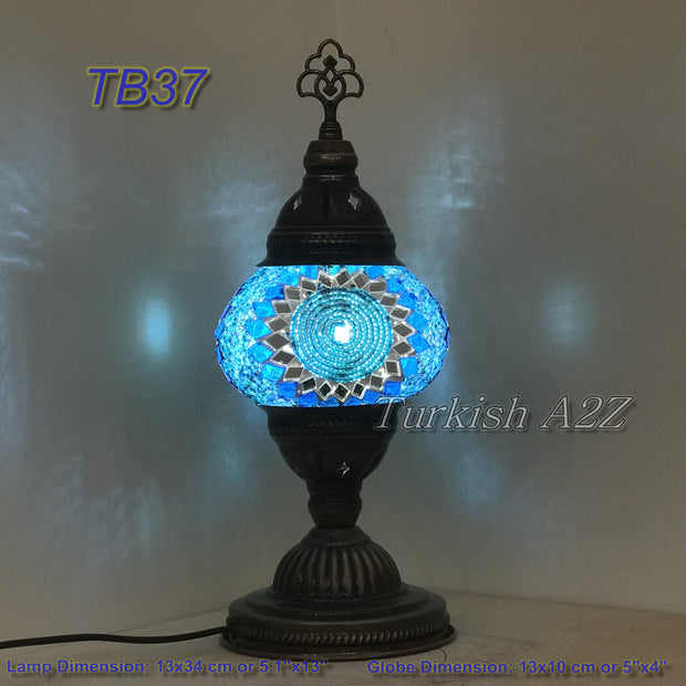 TURKISH MOSAIC TABLE LAMP,  MEDIUM GLOBE TB37- TB45 - TurkishLights.NET