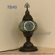 TURKISH MOSAIC TABLE LAMP,  MEDIUM GLOBE TB37- TB45 - TurkishLights.NET