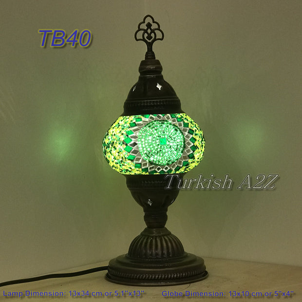 TURKISH MOSAIC TABLE LAMP,  MEDIUM GLOBE TB37- TB45 - TurkishLights.NET