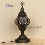 TURKISH MOSAIC TABLE LAMP,  MEDIUM GLOBE TB37- TB45 - TurkishLights.NET