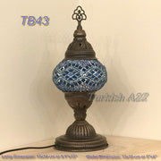 TURKISH MOSAIC TABLE LAMP,  MEDIUM GLOBE TB37- TB45 - TurkishLights.NET