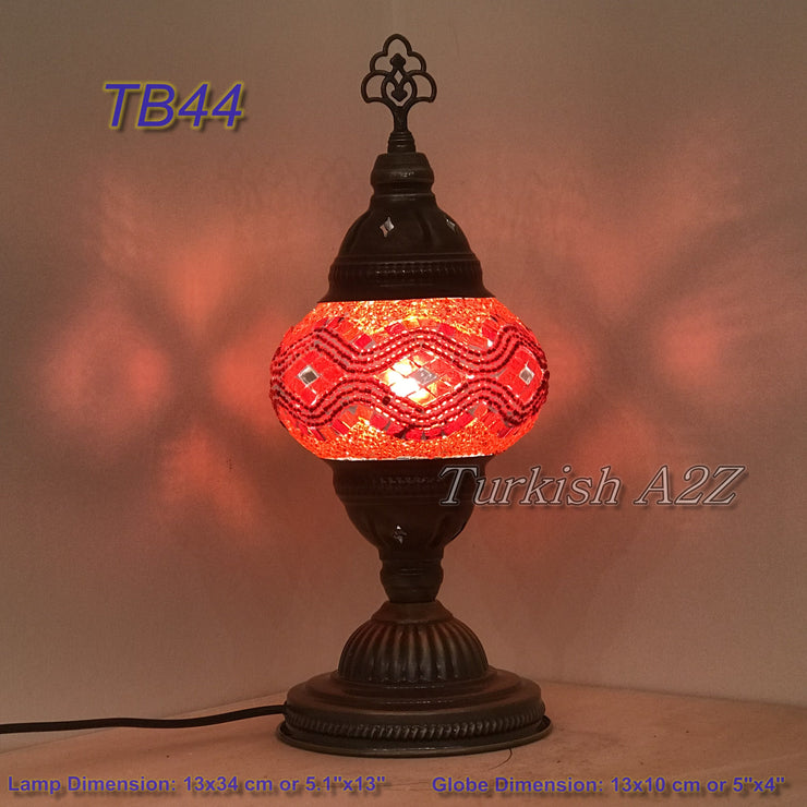 TURKISH MOSAIC TABLE LAMP,  MEDIUM GLOBE TB37- TB45 - TurkishLights.NET