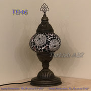 TURKISH MOSAIC TABLE LAMP,  MEDIUM GLOBE TB46- TB60 - TurkishLights.NET