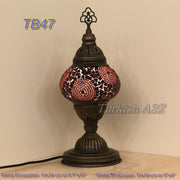 TURKISH MOSAIC TABLE LAMP,  MEDIUM GLOBE TB46- TB60 - TurkishLights.NET