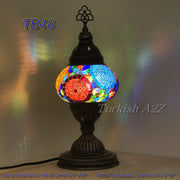 TURKISH MOSAIC TABLE LAMP,  MEDIUM GLOBE TB46- TB60 - TurkishLights.NET