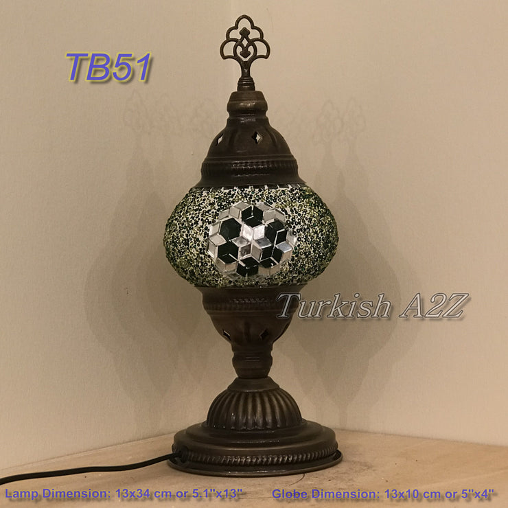 TURKISH MOSAIC TABLE LAMP,  MEDIUM GLOBE TB46- TB60 - TurkishLights.NET