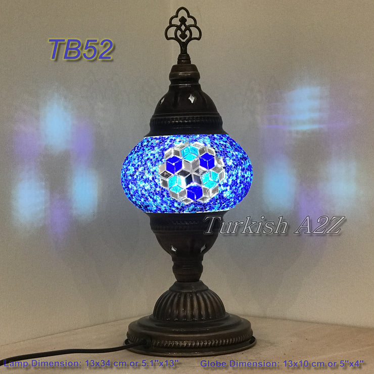 TURKISH MOSAIC TABLE LAMP,  MEDIUM GLOBE TB46- TB60 - TurkishLights.NET