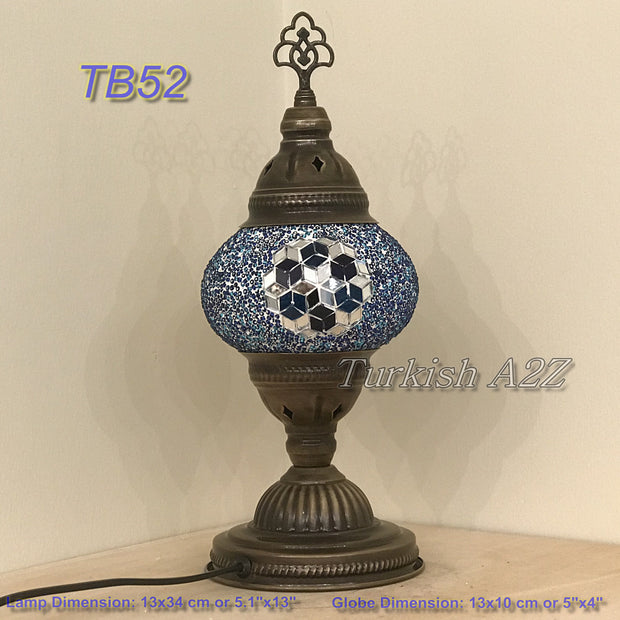 TURKISH MOSAIC TABLE LAMP,  MEDIUM GLOBE TB46- TB60 - TurkishLights.NET