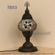 TURKISH MOSAIC TABLE LAMP,  MEDIUM GLOBE TB46- TB60 - TurkishLights.NET