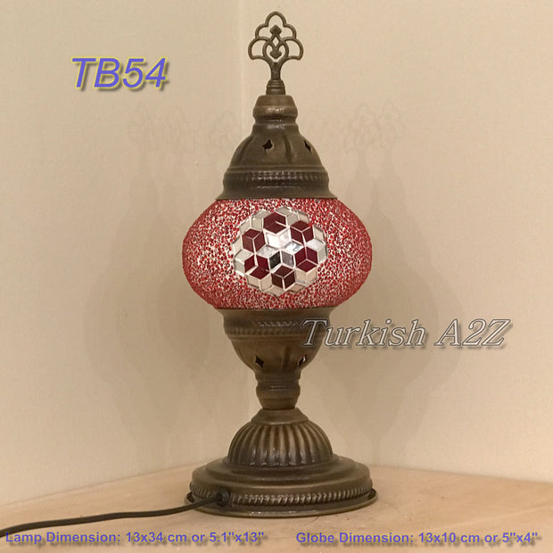 TURKISH MOSAIC TABLE LAMP,  MEDIUM GLOBE TB46- TB60 - TurkishLights.NET