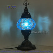 TURKISH MOSAIC TABLE LAMP,  MEDIUM GLOBE TB46- TB60 - TurkishLights.NET