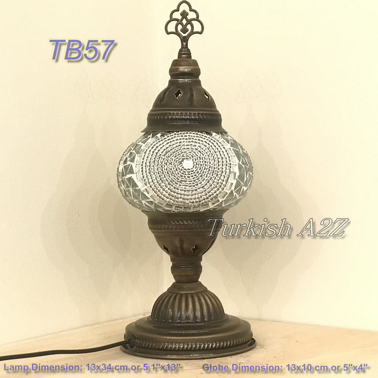 TURKISH MOSAIC TABLE LAMP,  MEDIUM GLOBE TB46- TB60 - TurkishLights.NET