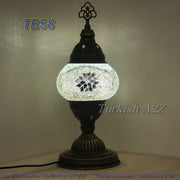 TURKISH MOSAIC TABLE LAMP,  MEDIUM GLOBE TB46- TB60 - TurkishLights.NET