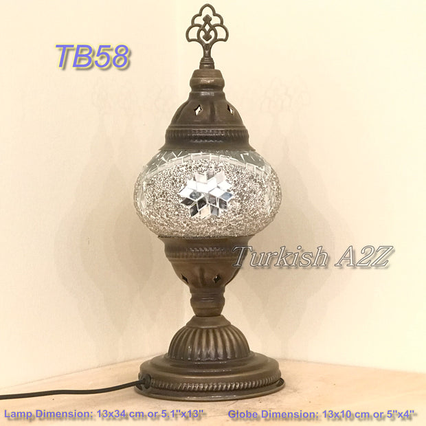 TURKISH MOSAIC TABLE LAMP,  MEDIUM GLOBE TB46- TB60 - TurkishLights.NET