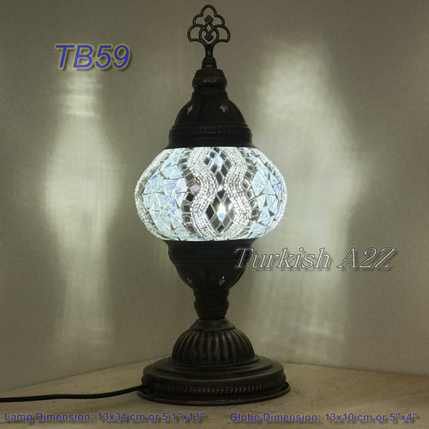 TURKISH MOSAIC TABLE LAMP,  MEDIUM GLOBE TB46- TB60 - TurkishLights.NET