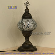 TURKISH MOSAIC TABLE LAMP,  MEDIUM GLOBE TB46- TB60 - TurkishLights.NET