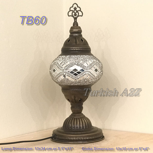 TURKISH MOSAIC TABLE LAMP,  MEDIUM GLOBE TB46- TB60 - TurkishLights.NET