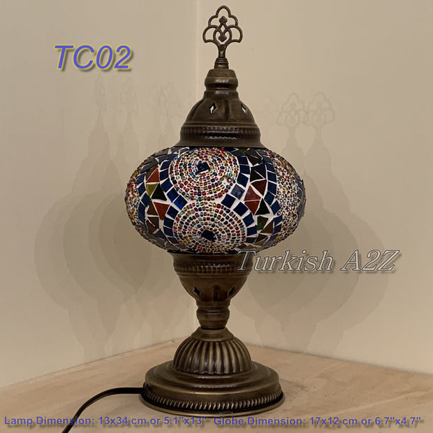 MOSAIC TABLE LAMP - LARGE GLOBE - TurkishLights.NET