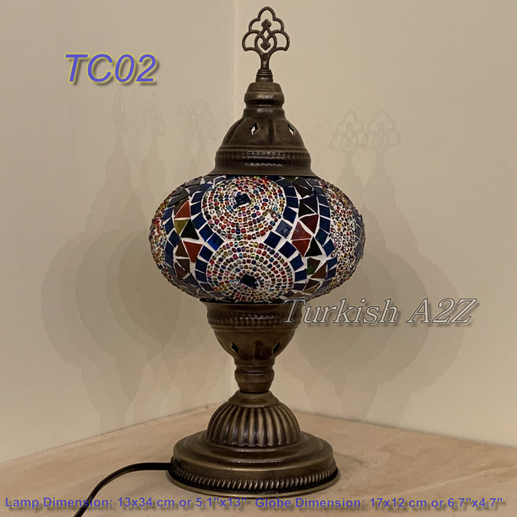 MOSAIC TABLE LAMP - LARGE GLOBE - TurkishLights.NET