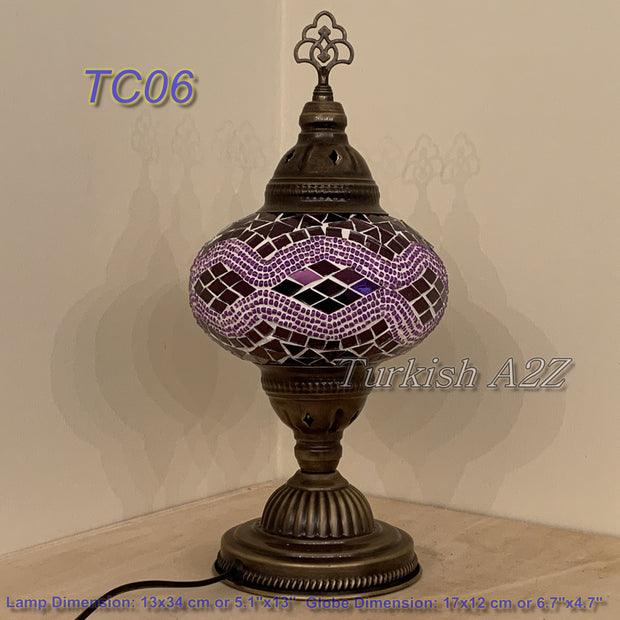 MOSAIC TABLE LAMP - LARGE GLOBE - TurkishLights.NET