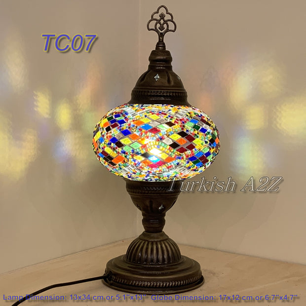 MOSAIC TABLE LAMP - LARGE GLOBE - TurkishLights.NET