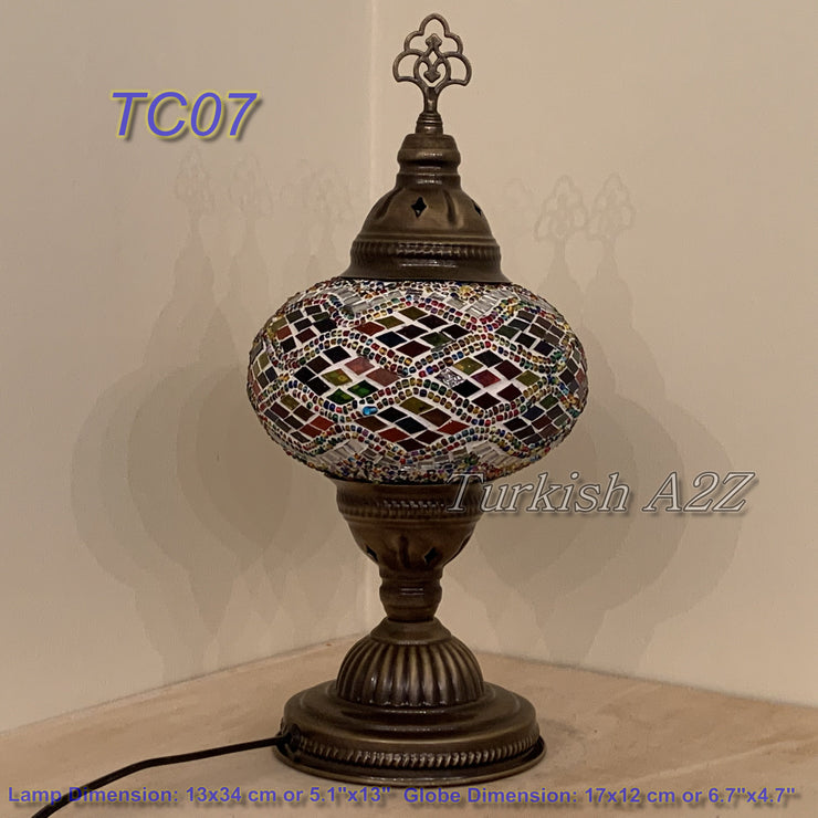 MOSAIC TABLE LAMP - LARGE GLOBE - TurkishLights.NET