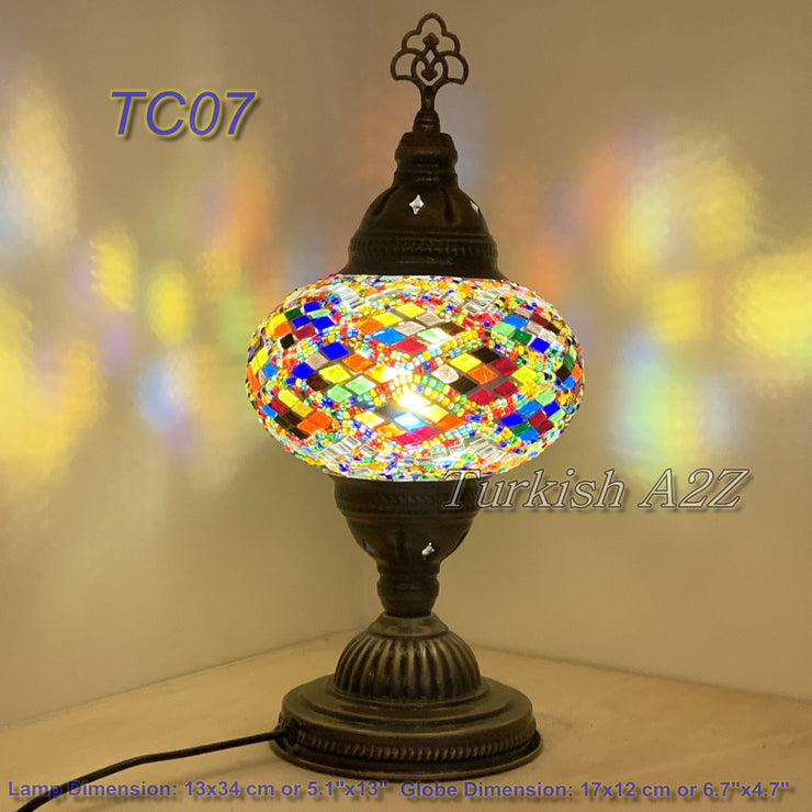 MOSAIC TABLE LAMP - LARGE GLOBE - TurkishLights.NET