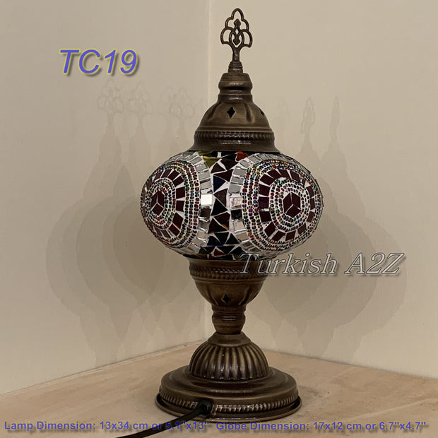 MOSAIC TABLE LAMP - LARGE GLOBE - TurkishLights.NET