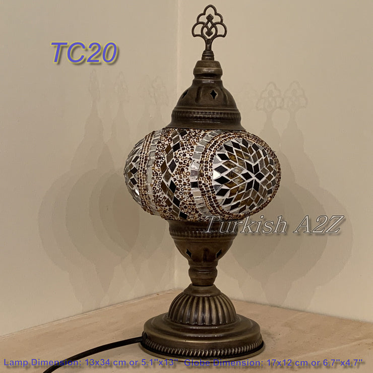 MOSAIC TABLE LAMP - LARGE GLOBE - TurkishLights.NET