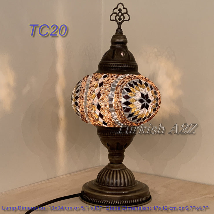 MOSAIC TABLE LAMP - LARGE GLOBE - TurkishLights.NET