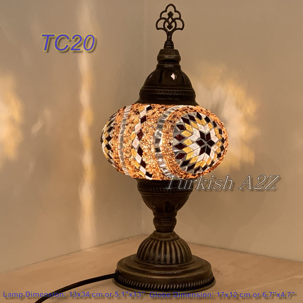 MOSAIC TABLE LAMP - LARGE GLOBE - TurkishLights.NET