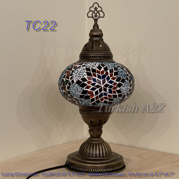 MOSAIC TABLE LAMP - LARGE GLOBE - TurkishLights.NET