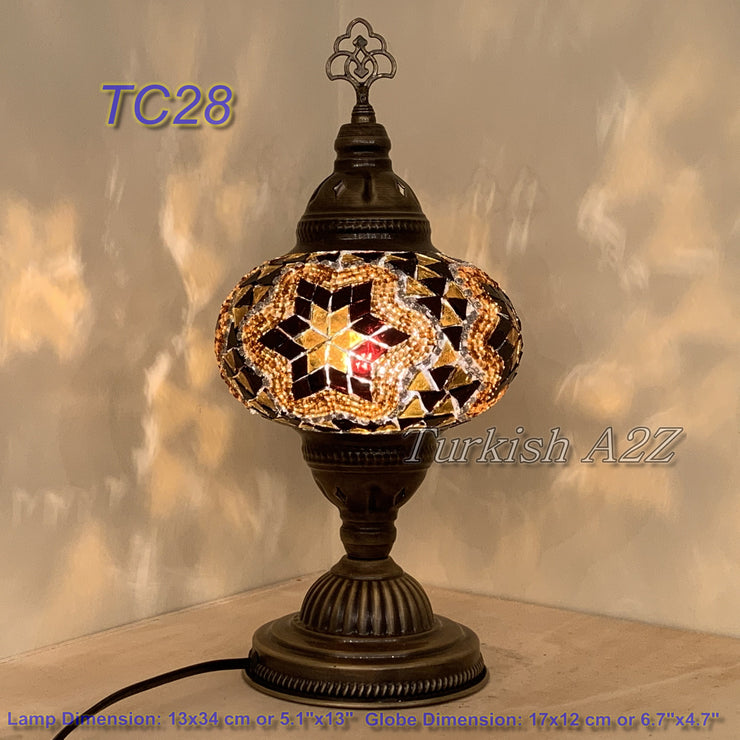 MOSAIC TABLE LAMP - LARGE GLOBE - TurkishLights.NET