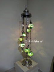 FLOOR LAMP WITH  7 LARGE GLOBES and CHROME FINISH ,ID:131 - TurkishLights.NET