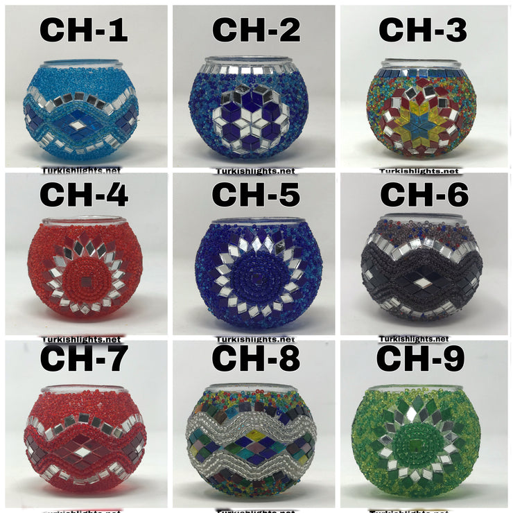 Turkish Mosaic  Candle Holder, Product Id: ch00 - TurkishLights.NET