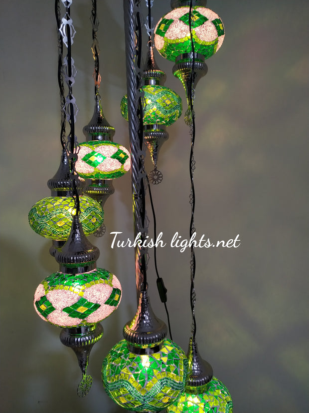 FLOOR LAMP WITH  7 LARGE GLOBES and CHROME FINISH ,ID:131 - TurkishLights.NET