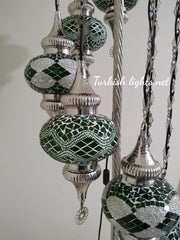 FLOOR LAMP WITH  7 LARGE GLOBES and CHROME FINISH ,ID:131 - TurkishLights.NET