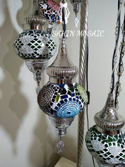 FLOOR LAMP WITH  7 Medium GLOBES and CHROME FINISH ,ID:134 - TurkishLights.NET