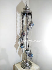 FLOOR LAMP WITH  7 Medium GLOBES and CHROME FINISH ,ID:134 - TurkishLights.NET