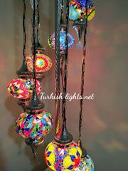 FLOOR LAMP WITH  7 LARGE GLOBES and CHROME FINISH ,ID:131 - TurkishLights.NET