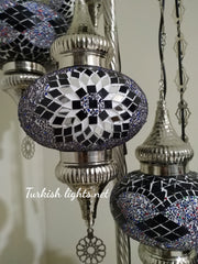 FLOOR LAMP WITH  7 LARGE GLOBES and CHROME FINISH ,ID:131 - TurkishLights.NET