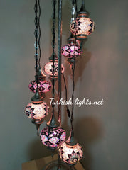 FLOOR LAMP WITH  7 LARGE GLOBES and CHROME FINISH ,ID:131 - TurkishLights.NET